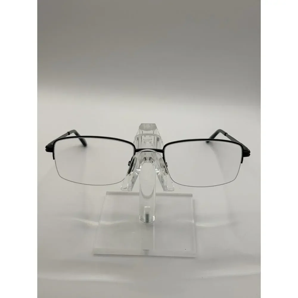 Bulova Kingman Semi Rimless Eyeglasses Black Metal Frame 54-20